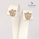 Сережки Тюльпан Xuping з цирконієм позолота 8мм, фото 3