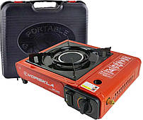 Портативна газова плита Vorskla ПМЗ 160С зі спіральною конфоркою, п'єзопідпалом та перехідником під зовнішній балон