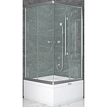 Душова кабіна Shower SATURN STN-1019-6 90х90х205 см з піддоном розсувні двері скло матове 6 мм, фото 3