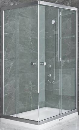 Душова кабіна Shower SHOWART TITAN 80х120х180см без піддону матове скло розсувні двері, фото 1