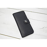 Чоловічий шкіряний гаманець з монетницею та відділеннями для карт та грошей чорний, фото 4