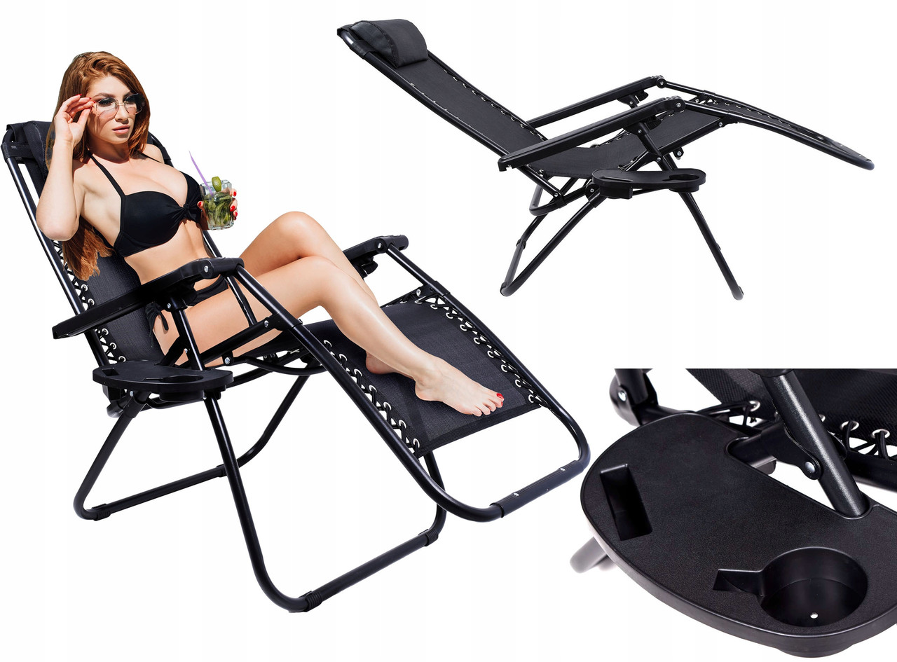 РОЗКЛАДНЕ крісло шезлонг Orion Orion, Чорний, фото 1