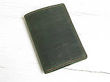 Шкіряна обкладинка для паспорта GS зелена, фото 2