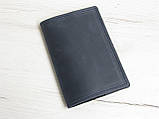 Шкіряна обкладинка для паспорта GS синя, фото 2