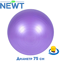 Мяч для фитнеса гимнастический мяч фитбол с насосом 75 см Newt HMS фиолетовый