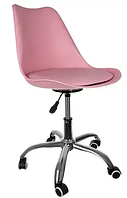 Крісло офісне на колесах стілець на коліщатках Malatec 16428 рожеве