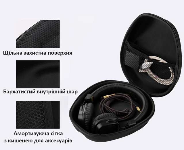 Чехол для наушников жесткий Черный фигурный Чехол для наушников жесткий Черный фигурный