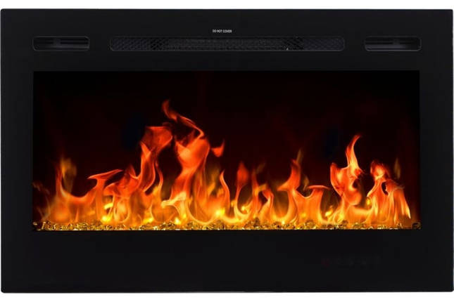 Декоративний електрокамін з обігрівом вбудовуваний Aflamo Majestic 32 настінний електричний камін 47 см, фото 1
