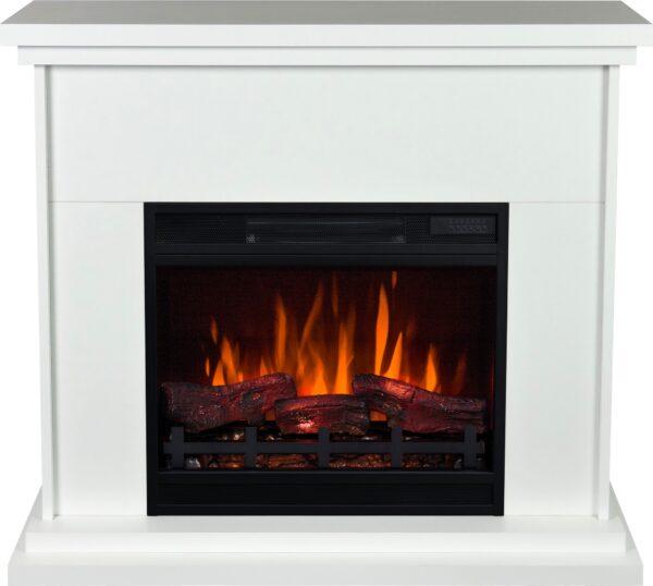 Декоративний електричний камін обігрівач з порталом, камінокомплект Aflamo LAGOS + LED 60 3D білий, 99 см