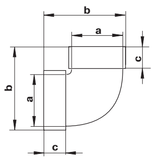 Коліно вертикальне 90° для плоских каналів 90х220 Вентс 9292 Пластивент, фото 2