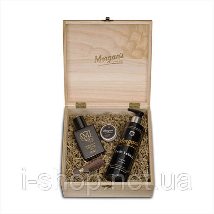 Подарунковий набір стилізація та парфум Morgan's Wooden Body & Cologne Box, фото 2