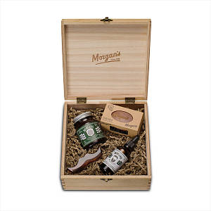 Подарунковий набір догляд за бородою та волоссям Морганс Morgan's Wooden Brazilian Orange Box