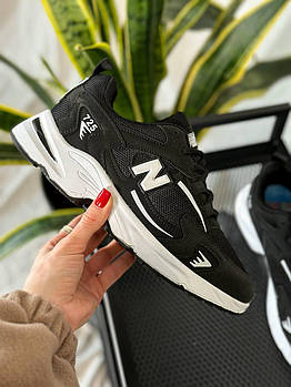 Чоловічі кросівки New Balance 725 Black White чорні з білим Нью Беланс сітка весняний літні спортивні