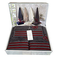 Набір рушників Maison d'or Delon Anthrasit махрові 30-50 см,50-100 см,70-140 см, антрацит