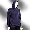 Кофта без логотипів і написів синя з капюшоном, чоловіча, жіноча. Х \ Б Толстовка з кишенею. Худі під друк, фото 4