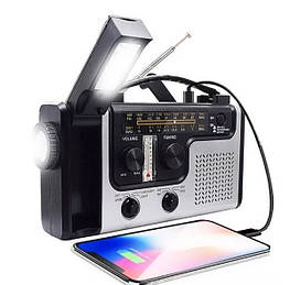 Радіоприймач D6 з динамоліка на сонячній батареї + функція Power Bank