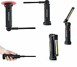 Ліхтар акумуляторний складаний для кемпінгу W-51-SMD+COB з магнітом і гаком для підвішування micro USB Чорний, фото 5