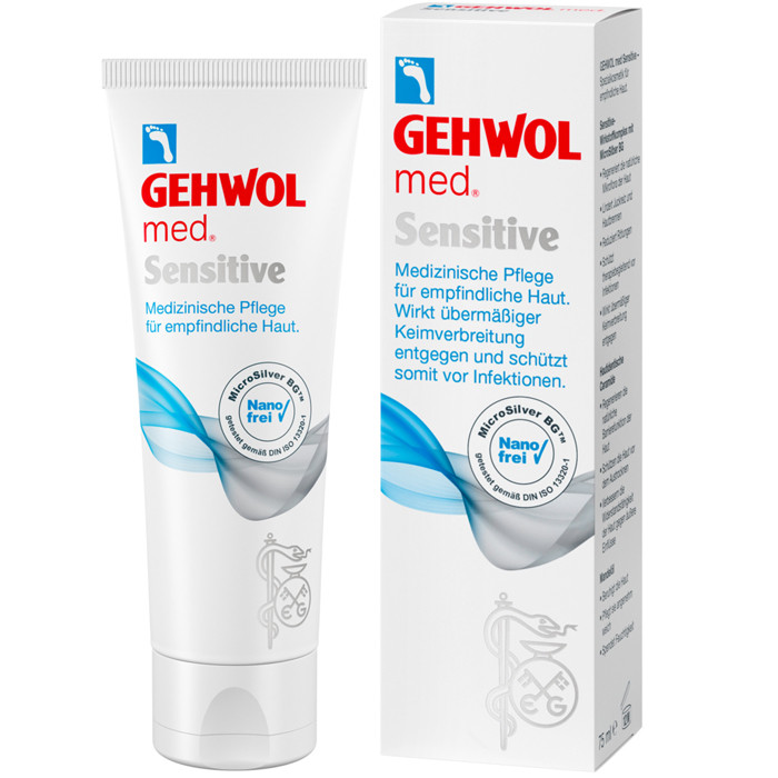 Крем зі сріблом для чутливої шкіри ніг Gehwol Med Sensitive in Fuss Creme 75ml, фото 1