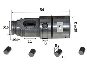 Стовбур перфоратора Bosch 2-26 малий в зборі