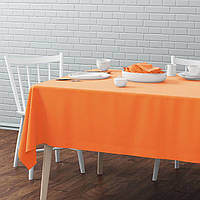 Скатерть тефлоновая водоотталкивающая хлопковая 120*160 см оранжевая