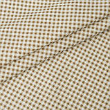 Скатерти бавовну з тефлоновою проживкою 120*160 см біло-коричнева клітина, фото 2