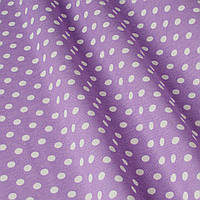 Ткань хлопок тефлон для штор скатерти римских штор сиреневая белый горох