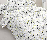 Бязь голд звезды желтые на белом для постельного белья пеленок подкладки