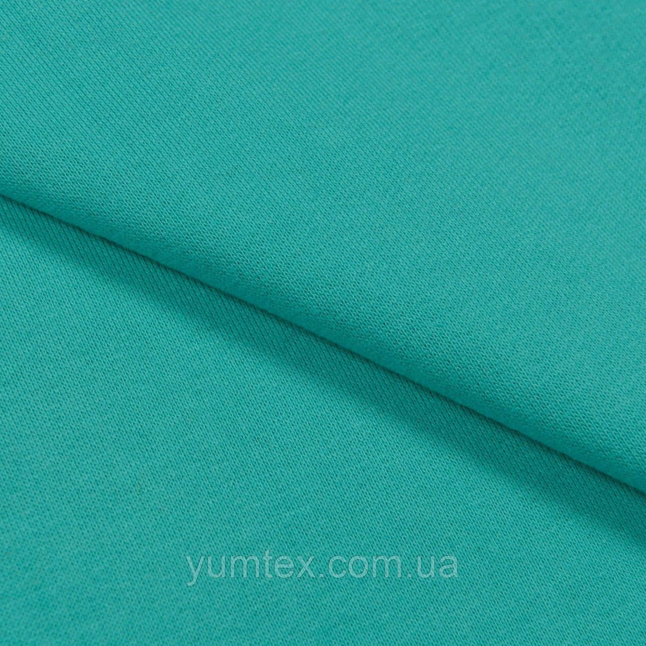 Тканина футер тринитка з начосом для костюмів спортивного одягу футболок бірюзова