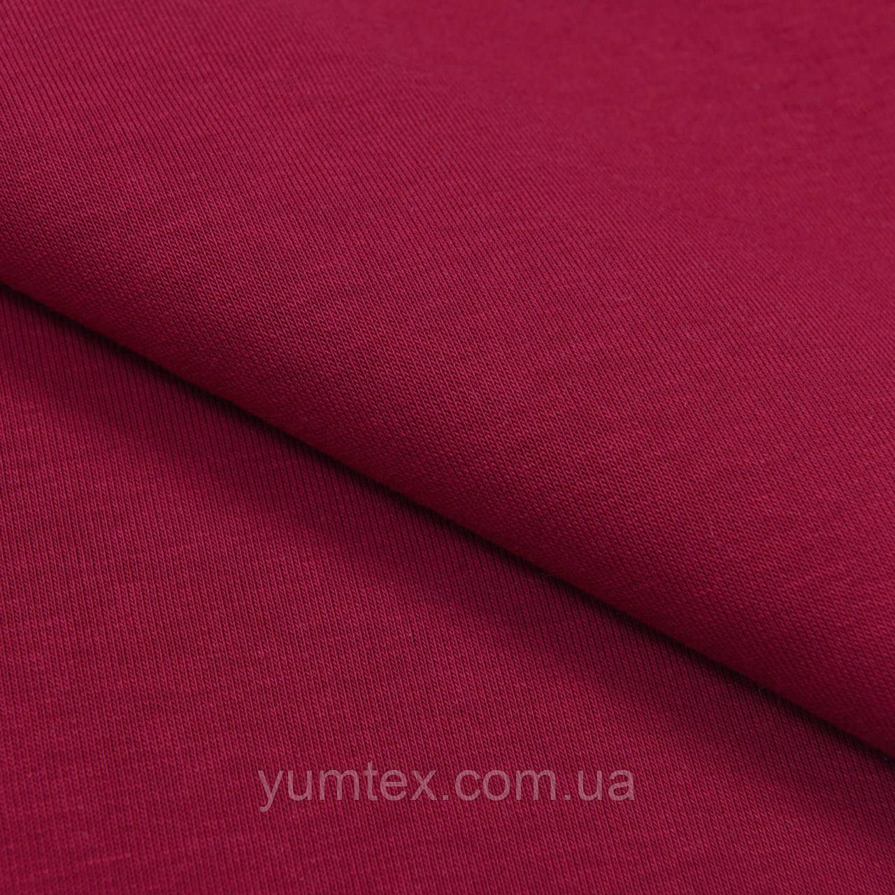 Тканина футер тринитка з начосом для костюмів спортивного одягу футболок бордова