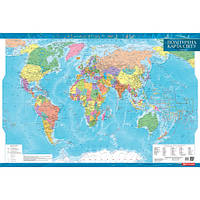 Політична карта світу, м-б 1:35 000 000 (ламінована) 98.00CM X 68.00CM