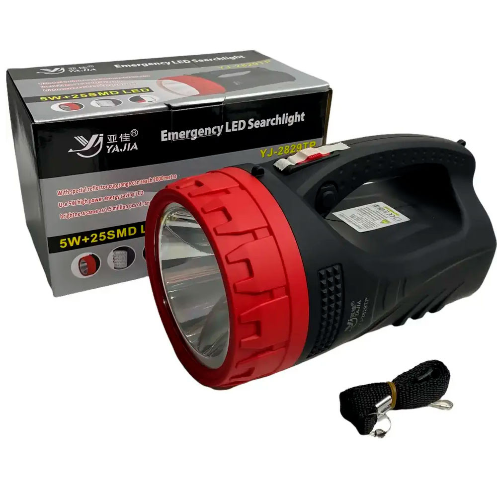 Ручний ліхтар-прожектор 2в1, 4000 мАг, 25 LED Yajia YJ-2829TP / Акумуляторний переносний ліхтарик, фото 1