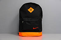 Рюкзак nike 19 літрів чорний з помаранчевим шкіряним дном і відділом для ноутбука