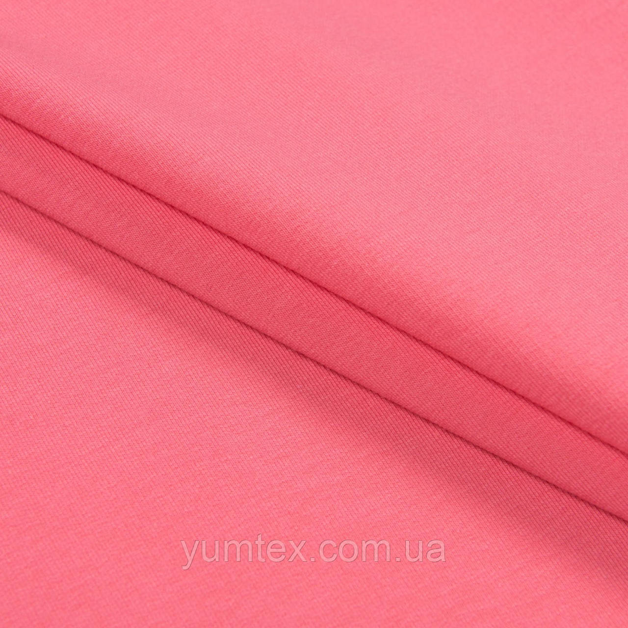 Тканина-футер стрейч двонитка для платтів спортивного одягу футболок рожева