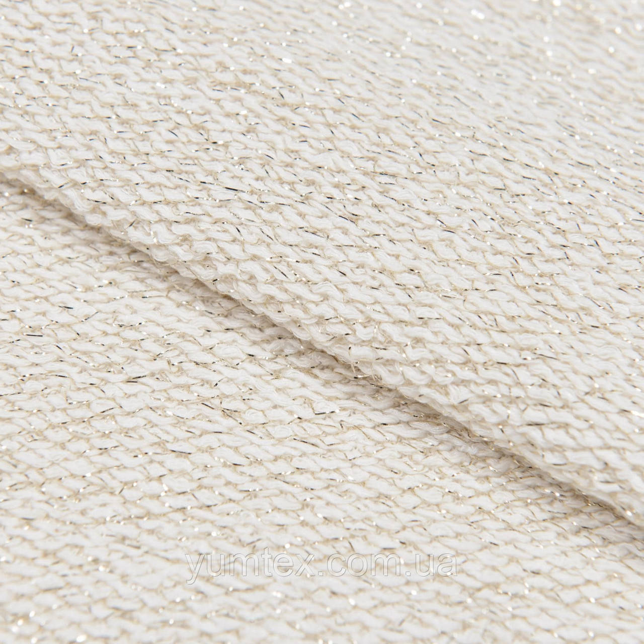 Тканина футер тринитка петля для костюмів спортивного одягу спідниць суконь молочна люрекс