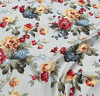 Ткань тефлоновая хлопковая для штор римских штор скатерти оранжевые розы