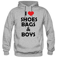 Кофта "I love shoes bags boys". Толстовка "Я люблю хлопців"