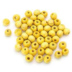 Дерев'яні намистини 7х8 мм Беж 100г (+-520 шт.)