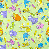 Тканина бязь голд для постільної білизни тваринки зелена, фото 2