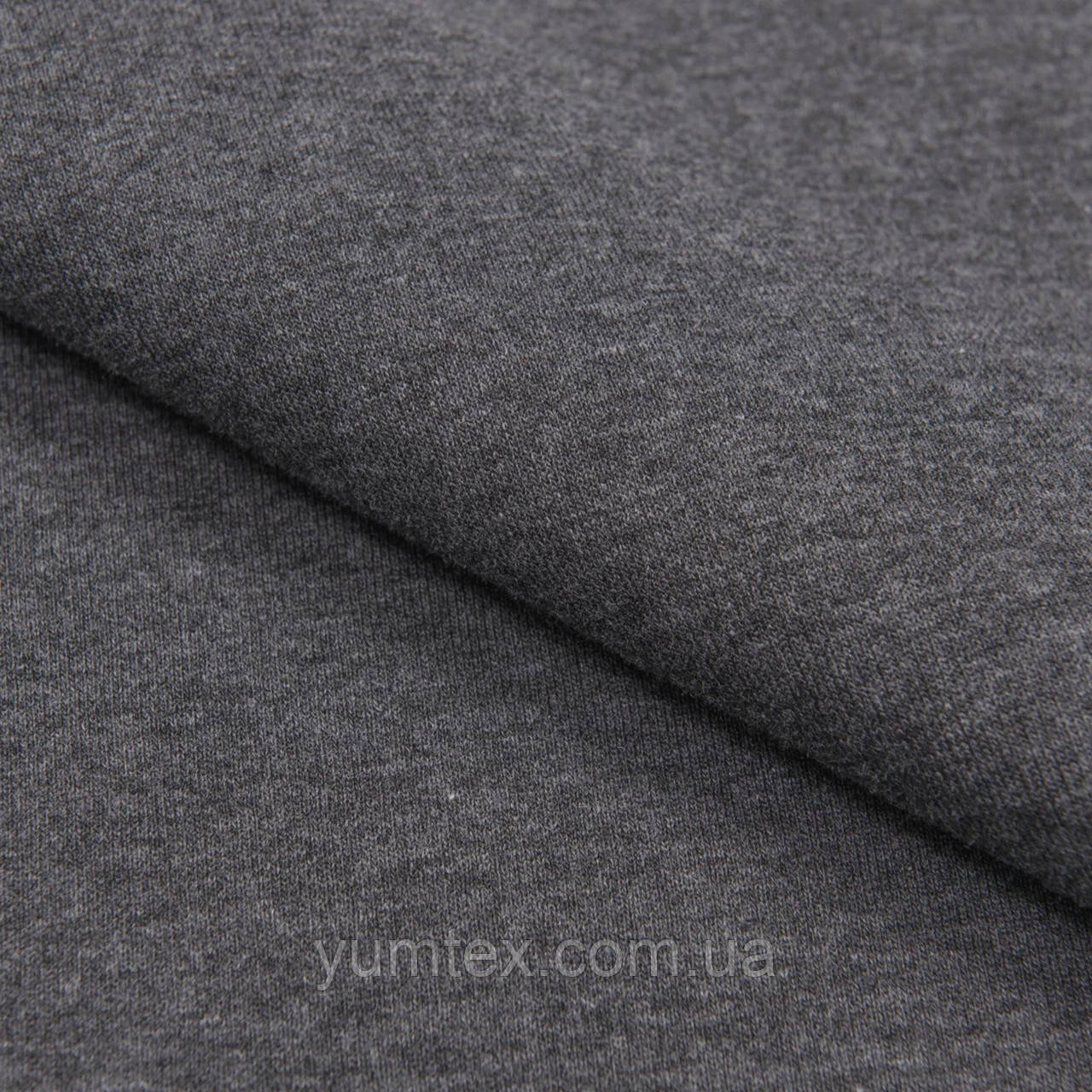 Тканина футер тринитка з начосом для костюмів спортивного одягу футболок темно-сіра меланж