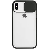 Чохол Camshield mate TPU із шторкою для камери для Apple iPhone X/XS (5.8"") (Чорний)