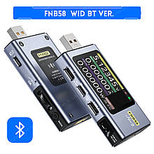 USB тестер FNIRSI FNB58 синій з Bluetooth PD QC тригер протоколів швидкої зарядки тестер ємності