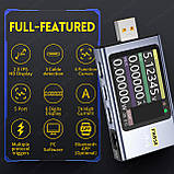 USB тестер FNIRSI FNB58 синій з Bluetooth PD QC тригер протоколів швидкої зарядки тестер ємності, фото 3