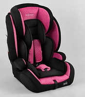 Детское автокресло система ISOFIX JOY 10866 универсальное, группа 1/2/3, вес ребенка от 9-36 кг, черно-розовое