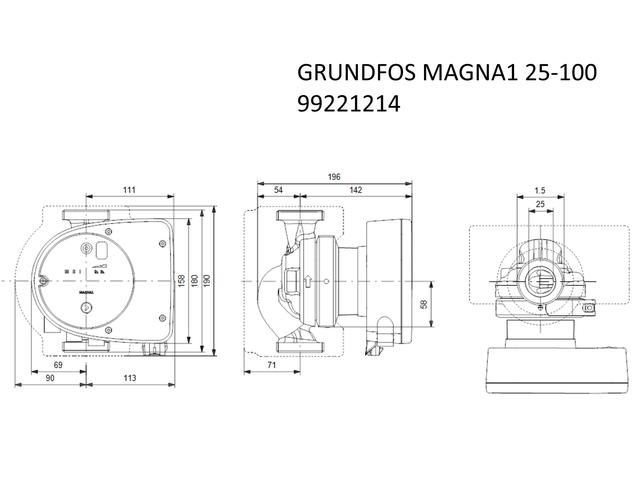 GRUNDFOS MAGNA1 25-100 PN10_Grundfos MAGNA1 25-100_Grundfos MAGNA1 25-100 99221214