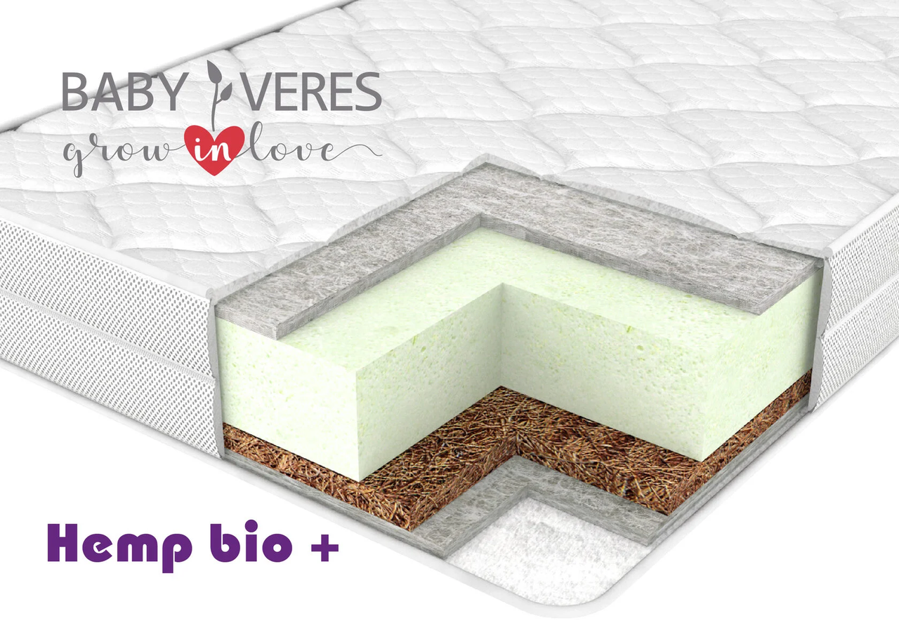Матрац двосторонінй Baby Veres Hemp bio+ 120*60*10, фото 1