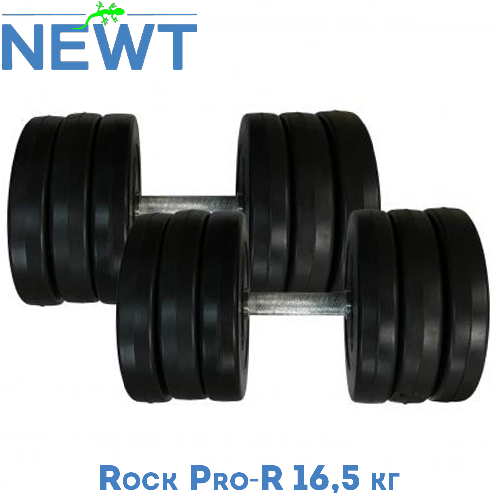 Гантелі розбірні композитні домашні гантелі пластикові для тренувань Newt Rock Pro-R 2 шт по 16,5 кг