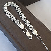 Срібний браслет на руку з плетінням Венеція 19.5 см