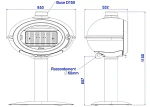 Піч камін чавунний INVICTA Brio Sur Pied, фото 6