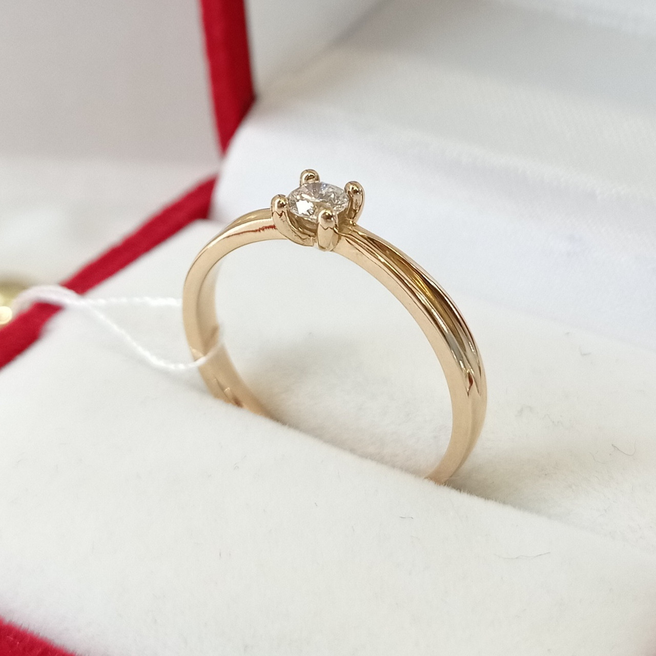 Золота каблучка з діамантом, фото 1