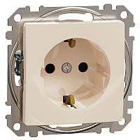 Розетка з заземленням та шторками Schneider Electric Sedna Design бежевий (SDD112022)